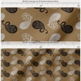 thumbnail image 2 of Soimoi Brown Cotton Poplin Fabric Black Sketch Paisley Decor Fabric Printed Yard 42 Inch Wide, 2 of 7