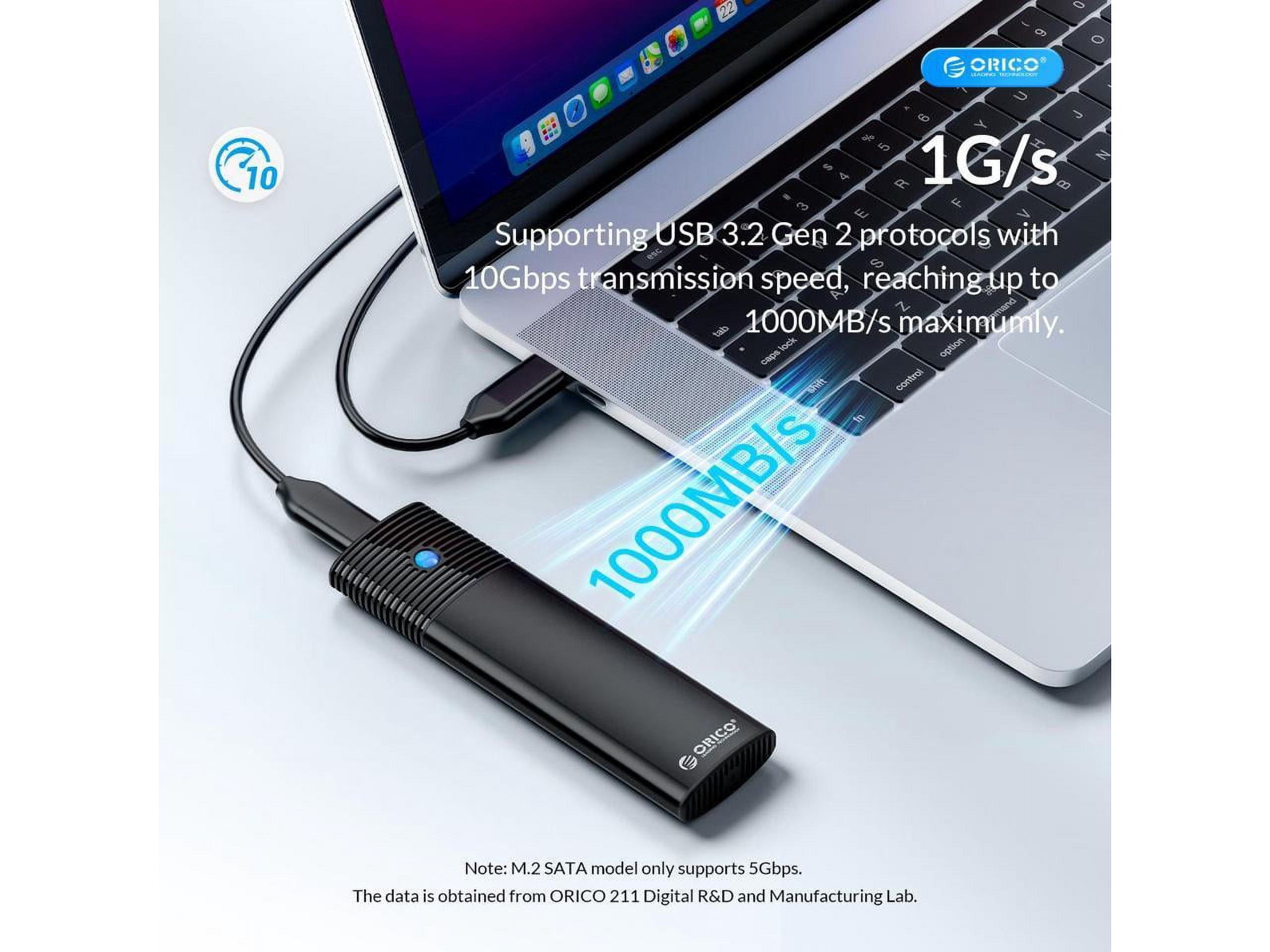 ORICO m.2 NVMe SATA SSD Enclosure Adapter Support up to 4TB External m.2 Enclosure for M-Key/B+M Key m.2 SSD,m.2 Nvme Enclosure Case with C to A/C 2-in-1 Cable