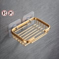 thumbnail image 2 of HEVIRGO Soap Dish Self-draining Easy Installation Space Aluminum Simple Reused Soap Box for Shower Gold Space Aluminum, 2 of 8