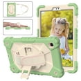 thumbnail image 5 of Kids 3-layer Case for Samsung Galaxy Tab A7 Lite 8.7" 2021 SM-T225/SM-T220, with Pencil Holder 360 Rotating Kickstand Hand-strap/ Shoulder Strap Heavy Duty Protective Cover,H-matcha green+beige, 5 of 7