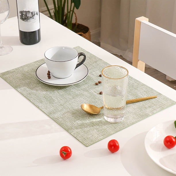 Estera de comedor occidental de cuero de color sólido, estera de mesa de comedor a prueba de aceite, estera de plato de comedor para el hogar del hotel, estera antideslizante para cuencos, estera