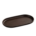thumbnail image 2 of Faux Wood Grain Serving Tray Dark Brown 9.45in Oval Dessert Tray for Coffee Shop Cake Fruit Snacks Home Kindergarten Use, 2 of 6