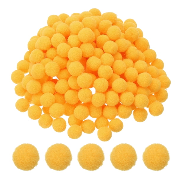 Pom Poms de 0.3 pulgadas para manualidades, 2000 piezas de pompones pequeños para manualidades, bolas de pelusa mini en cantidad, bolas elásticas y suaves para sombreros, arte navideño, dorado