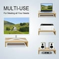 thumbnail image 2 of 14.2 inch Monitor Stand Riser, Wood Monitor Riser with Storage for Desk Small Monitor Stand TV/Screen/PC/Laptop Riser Computer Stand Desktop Shelf (Maple-14.2 inch), 2 of 7