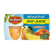 Del Monte Mixed Fruit in 100% Juice 4 oz Cup (Pack of 4)