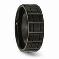 thumbnail image 4 of Titanium Notched Black IP-plated 8mm Brushed and Polished Band Size: 11; for Adults and Teens; for Women and Men, 4 of 6