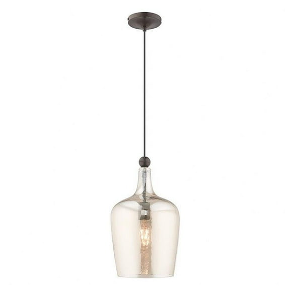1 Light Mini Pendant in Coastal Style 9.25 inches Wide By 18.5 inches High-English Bronze Finish Bailey Street Home 218-Bel-3110193