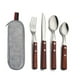 thumbnail image 1 of Juego de Cubiertos Completo Cuchillo, Tenedor, Palillos y Cuchara Juego de Viaje de Acero Inoxidable Tenedor con de Madera B, 1 of 5