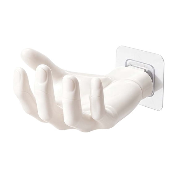 Hand Shaped Wall Shelf Adhesive Decorative Storage Rack White Beige Black 1 Pack