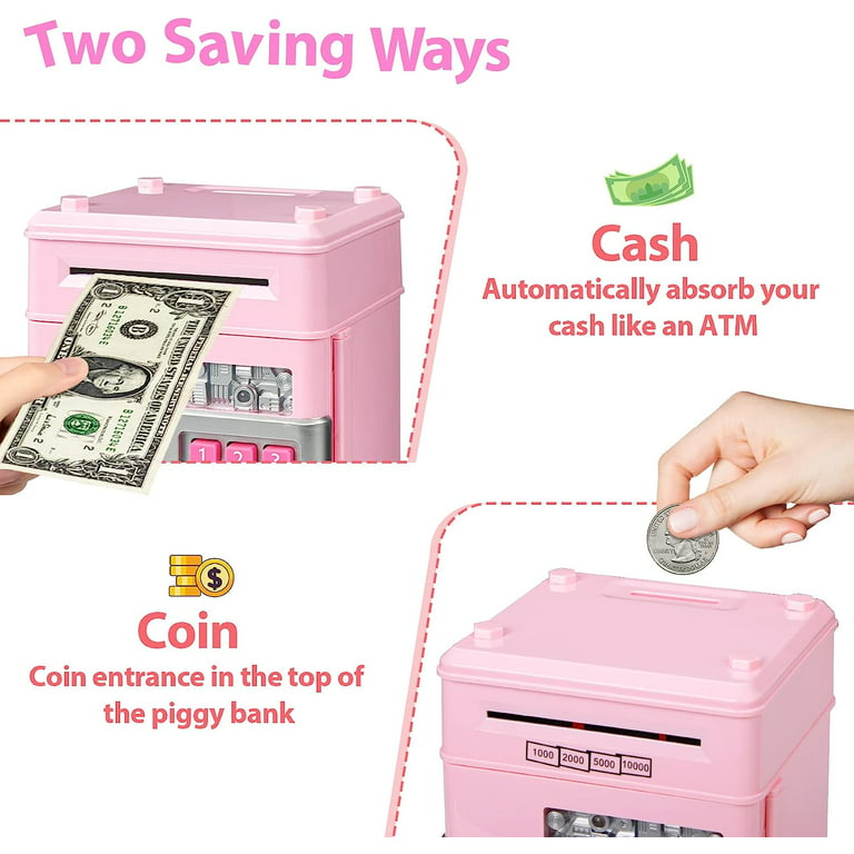 Piggy Bank Toys for 6 7 8 9 10 11 Year Old Girl Gifts, Money Saving Box for  Teen Girls Toys Age 6-8-10-12, Christmas Birthday Gifts for 7 8 Year Old G