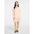 thumbnail image 3 of Time and Tru Women's Ruffle Mini Shirtdress, Sizes XS-XXXL, 3 of 6
