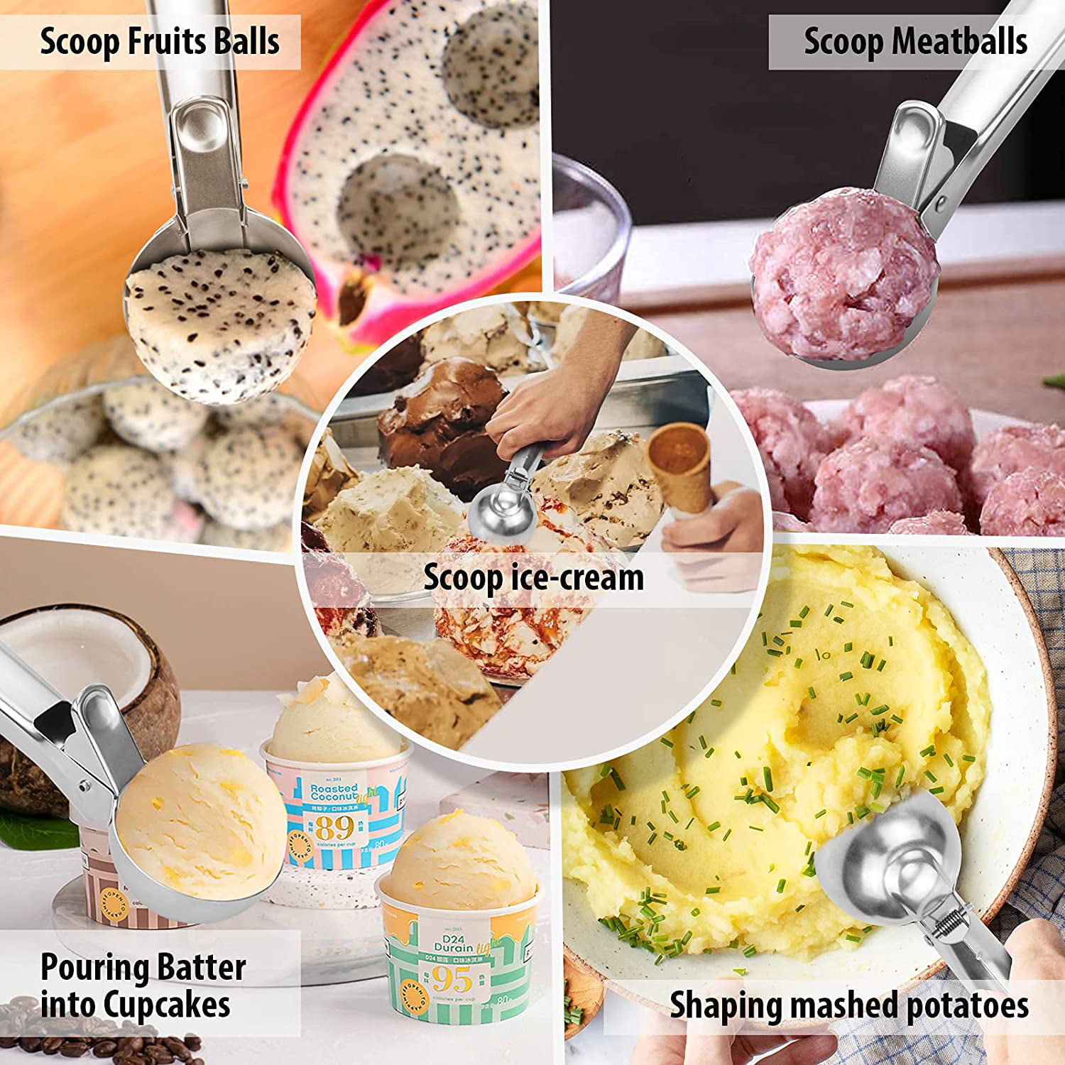 Department Store 1pc Stainless Steel Ice Cream Ball Scoop Fruit Scoop  (4cm), 1 Pack - Gerbes Super Markets