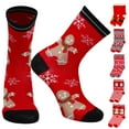 thumbnail image 4 of DINHEAROM 6 Pairs Mens Holiday Socks Colorful Design for Christmas Day Warmth Comfort Stretchy Fit, 4 of 8
