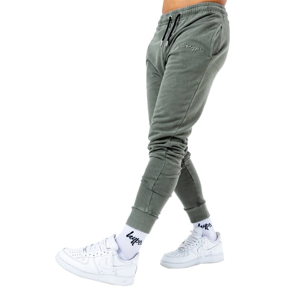 Hype - Pantalón de Chándal Diseño Lavado Ácido para Hombre (Gris)