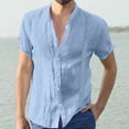 thumbnail image 2 of Eashery Button Down for Men Lapel T-Shirt Plus Size Tank Tops Blue 2XL, 2 of 5