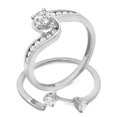 thumbnail image 2 of Dazzlingrock Collection 0.75 Carat (ctw) 18K Round Cut Diamond Ladies Swirl Bridal Engagement Ring With Matching Band Set 3/4 CT, White Gold, Size 9, 2 of 4
