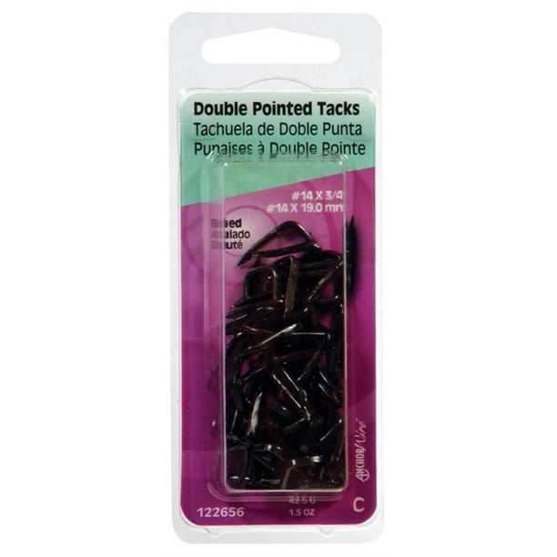 Hillman Double Point Tack Staple No. 14 Blue Steel Carded 1.5 Oz Pack