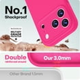 thumbnail image 3 of Funda de Silicona Premium, Forro de Microfibra, a Prueba de Golpes, para iPhone 17 Pro Max 6.9", Rosa Intenso, 3 of 7