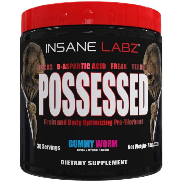 Insane Labz Posessed Pre Workout Powder, Strawberry Pina