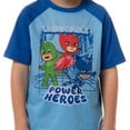 thumbnail image 4 of PJ Masks Toddler Boys' Power Heroes Gekko Owlette Catboy 2-Piece Raglan Short Sleeve Sleep Shirt Pajama Pant Lounge Set, 4 of 7