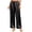 Black, variant on Women's Silk Satin Pants Wide Leg Pajama Bottoms Lounge Pants Casual Loose Trousers Pj with Pockets