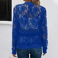 thumbnail image 7 of JMKQLZ Ladies' Solid Color Hot Selling Lace Casual Jacket Jacket, Blue, Size: L, 7 of 7