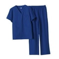 thumbnail image 4 of Conjunto de uniforme médico Yinane Azul oscuro para hombres y mujeres, 4 of 8