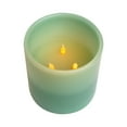 thumbnail image 6 of Northlight 6" Sage Green Battery Operated Flameless LED 3-Wick Flickering Wax Pillar Candle, 6 of 7
