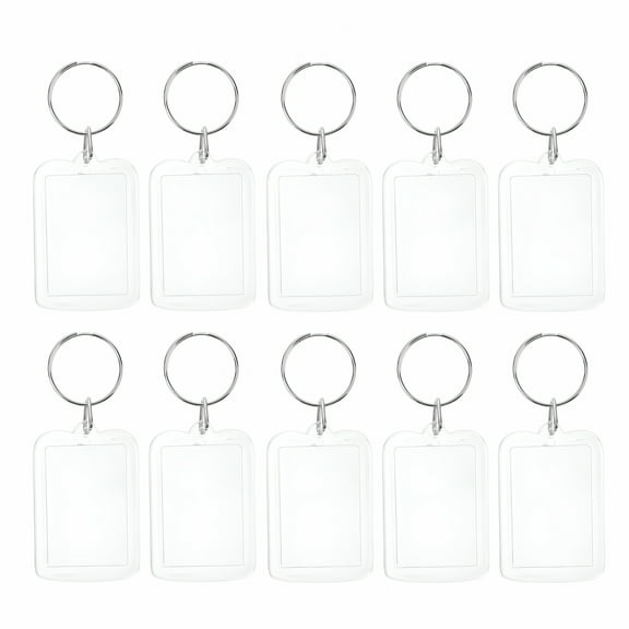 ACDANC 10Pcs Clear Keychains, Keychain Blank, Insert Photo Picture Keyrings, 1.97