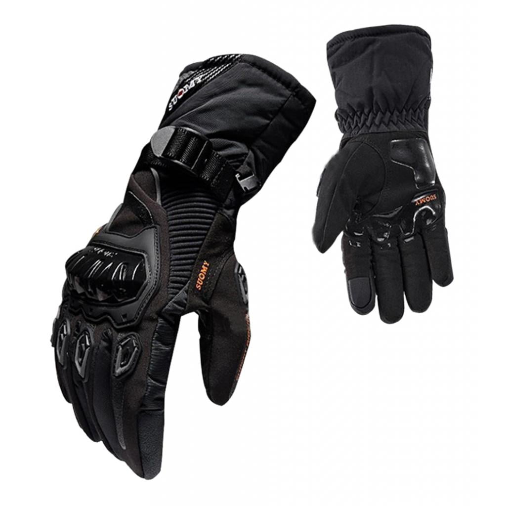 Waterproof Motorcycle Motobike Scooter Leather Sports Long Gloves Black Winter 