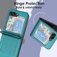 thumbnail image 5 of for Samsung Galaxy Z Flip 5 5G Slim Flip Case, Premium PU Leather Shockproof Drop Protective with Hinge Protection Phone Case Cover for Samsung Galaxy Z Flip 5 5G, Green, 5 of 5