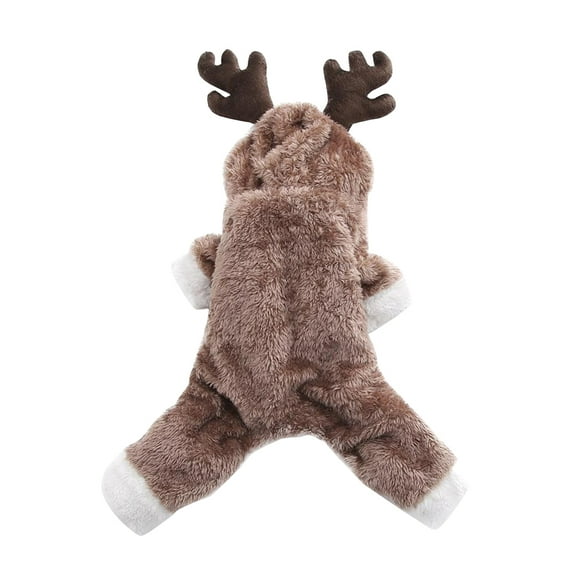 EeaseMX Ropa para perros, abrigo de invierno de doble grosor, sudaderas con capucha para perros, trajes para mascotas, sudadera de invierno con diseño de alce para perros, talla M