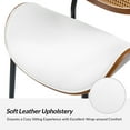 thumbnail image 5 of Rattan Dining Chairs Set of 6 Mid-Century Faux Leather Side Chairs Metal Legs Kitchen Restaurant Beige, 5 of 7