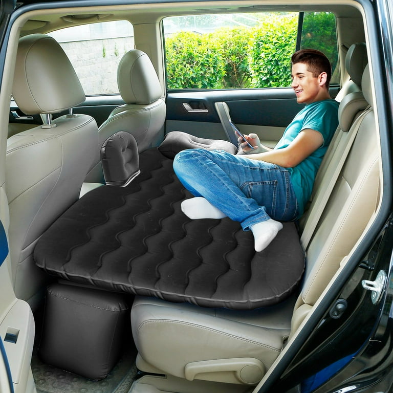 Car Air Mattress iMountek Inflatable Portable Bed Travel Camping Vacation Sleeping Blow Up Pad Bed for Car Universal SUV Black