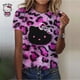 thumbnail image 3 of Camiseta informal de manga corta a color para mujer, camisetas de cuello redondo estilo Harajuku, camisetas con estampado de dibujos animados de Hello Kitty, camisetas gráficas kawaii para mujer, 3 of 5