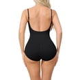 thumbnail image 3 of INSPIRE CHIC Bodysuits for Women Tummy Control V Neck Backless Camisole Thong Leotard with Adjustable Straps XL Black, 3 of 5