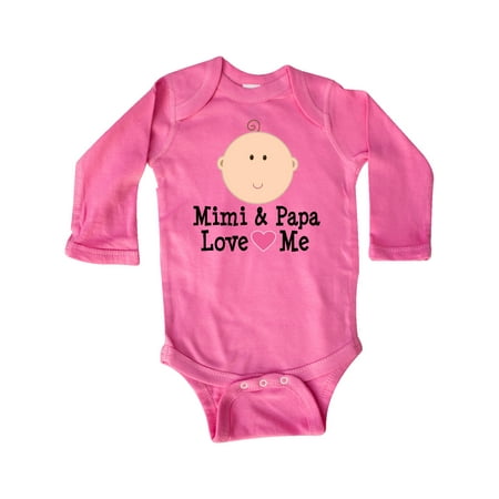 

Inktastic Mimi and Papa Love Me Baby Girl Gift Baby Girl Long Sleeve Bodysuit