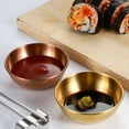 thumbnail image 6 of Yuedong 4pcs Sauce Dish Appetizer Serving Tray Stainless Steel Sauce Dishes Spice Plates Kitchen Supplies Plates Spice Dish Plate, 6 of 13