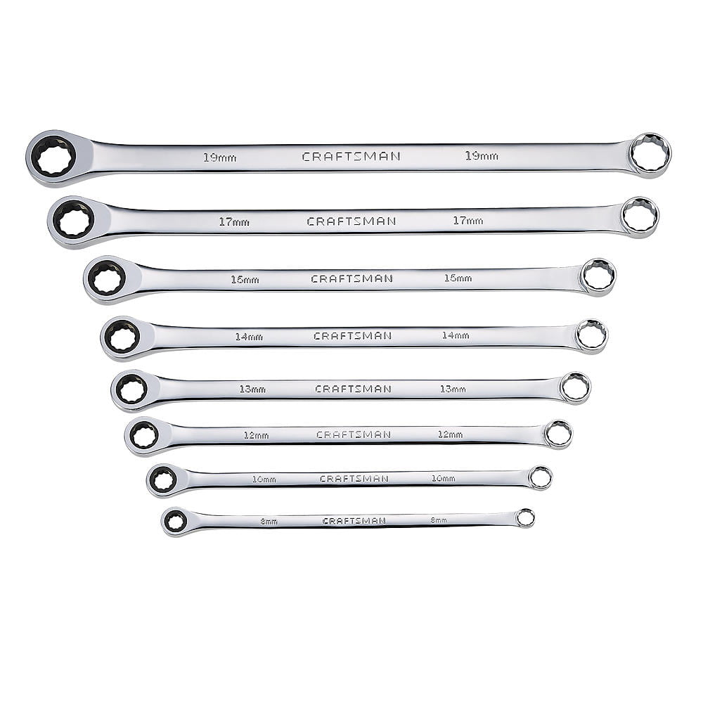 Craftsman 8pc METRIC Ratcheting Polished Wrenches MM 144P Hand Tools Set 