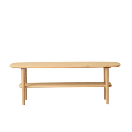 Oak Solid Wood Coffee Table with Storage Shelf Modern Low Profile Center Table for Living Room Study Desk for Home Office Easy Assembly