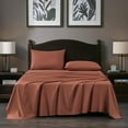 thumbnail image 2 of Chezmoi Collection Solid Terracotta 250TC 100% Cotton Twill Bed Sheet Set California King Size, 4-Piece Luxury Soft Breathable Deep Pocket Sheets and Pillowcases Set, 2 of 9