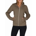 thumbnail image 3 of Womens Zip Up Hoodies Fleece Jackets Oversized Sweatshirts Fall Fashion Outfits Sweaters Winter Clothes Coffee Color L, 3 of 10