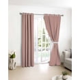 thumbnail image 3 of Pink Pure Color Blackout Curtains for Bedroom/Living Room, Thermal Insulated Kitchen Curtains, Aesthetics Contemporary Luxury Grommet Darkening Window Treatment Drapes 27.5"x39"x2, 3 of 8