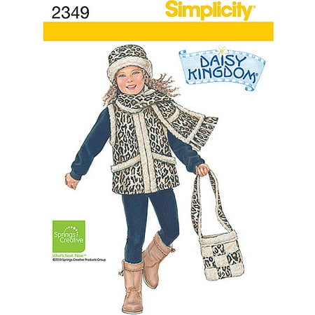 Simplicity Pattern Child Sportswear, Vest, Scarf, Bag and Hat, (3, 4, 5, 6, 7, 8)
