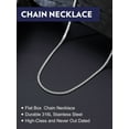 thumbnail image 6 of Bandmax 2MM Chunky Mens Chain Necklaces 24 Inch Stainless Steel Flat Cable Box Chain for Women Men Rolo Cable Chain Necklaces for Birthday Gift, 6 of 10