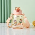 thumbnail image 2 of LEJN Kawaii Water Bottle with Straw, Adjustable Shoulder Strap, Leakproof Insulated for Summer, Cute Cartoon Kids Students Outdoor Sports Portable, 1 Piece (28 oz), 2 of 4