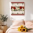 thumbnail image 4 of Canvas Wall Art, Red Poinsettia Christmas Framed Canvas Prints for Bathroom Desk, Xmas Botanical Red Border Rustic Small Gallery Wrapped Wall Decor for Home Office, Gifts, 8"x8" Ship Next Day, 4 of 9