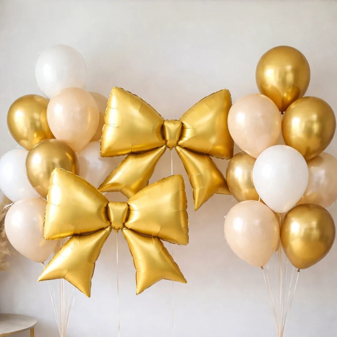 10 Gold 29x27 in Matte Giant Bow Mylar Foil Balloons Wedding Party Event Decorations
