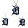 MLB Sports Team Detroit Tigers Necklace and Dangle Earring Charm Set