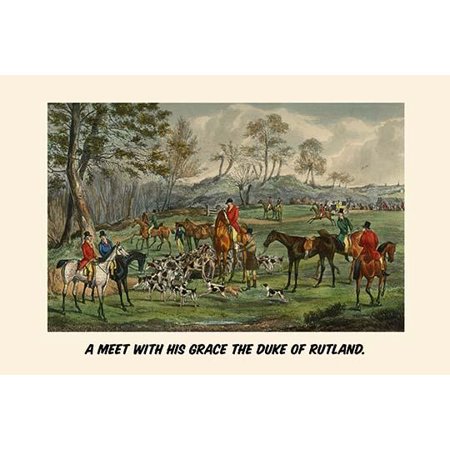 Horsemen gather prior to the start of the Hunt Poster Print by Henry  Alken